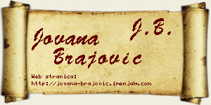 Jovana Brajović vizit kartica